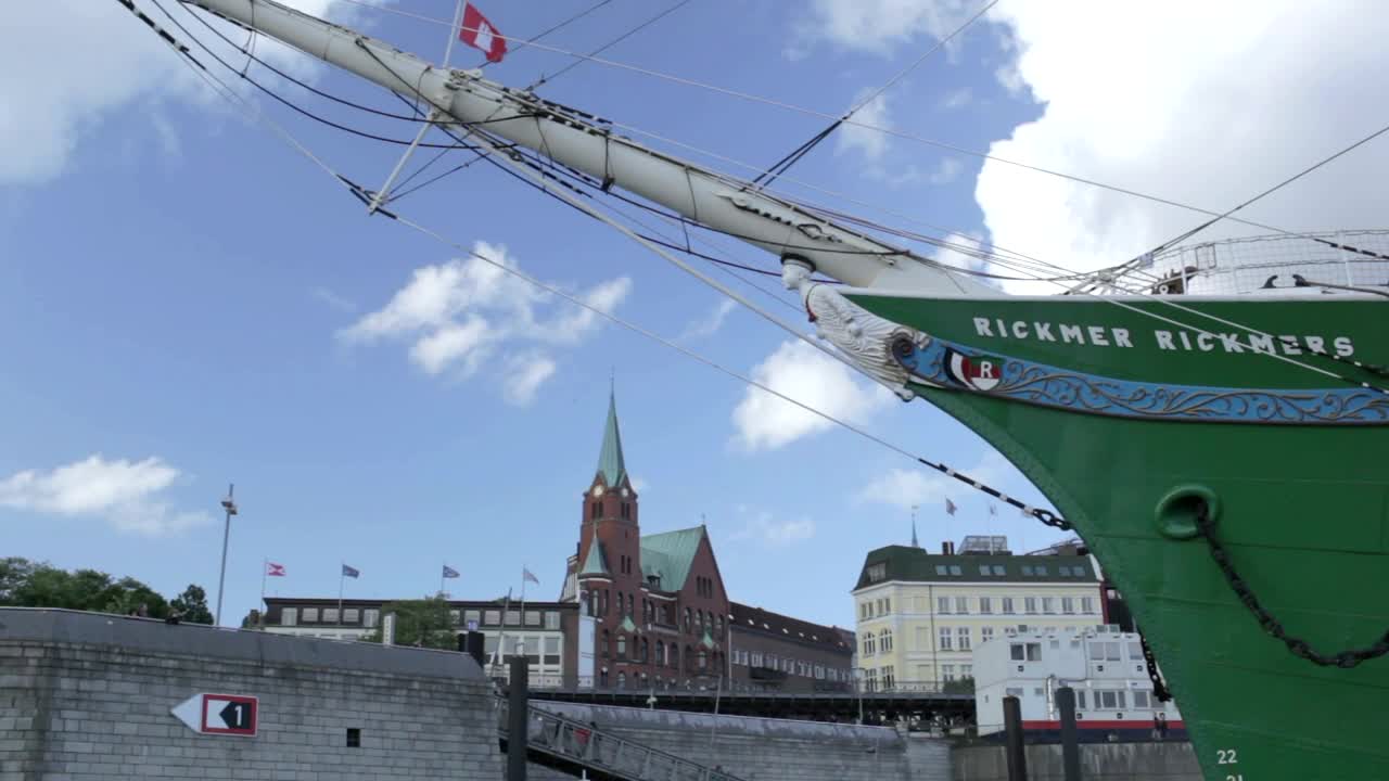 Free Video Stock train heading by a port in hamburg Live Wallpaper