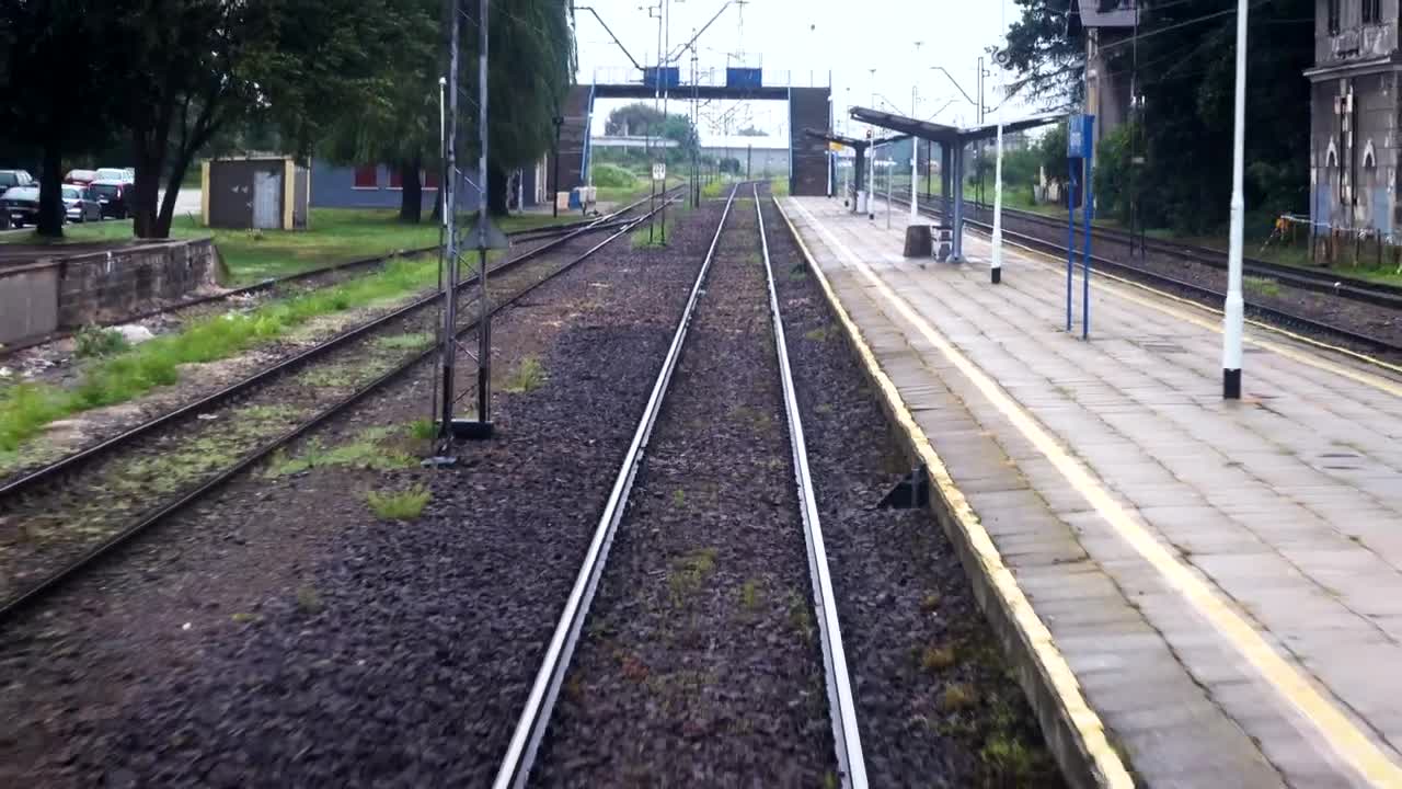 Free Video Stock train in movement leaving the tracks behind Live Wallpaper