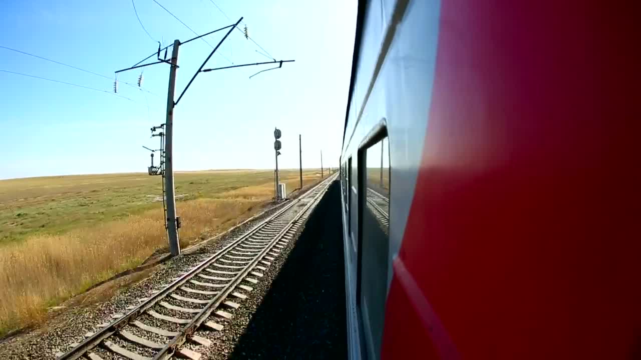 Free Video Stock train moving through the tracks Live Wallpaper