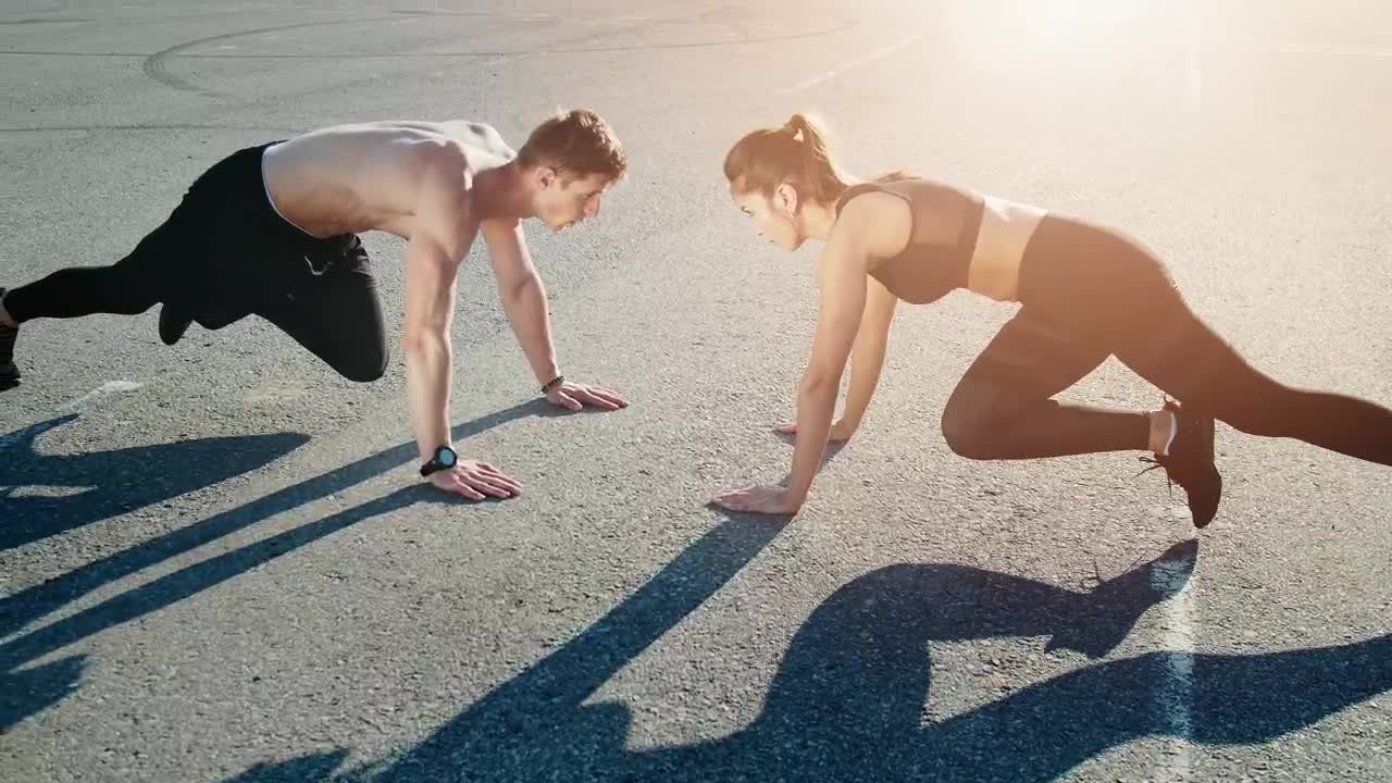 Free Video Stock trainer motivates man during outdoor workout Live Wallpaper
