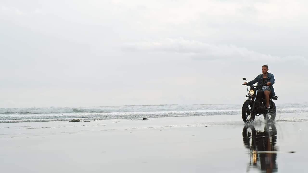 Free Stock Video Wanderlust Biker Having A Ride On The Beach Live Wallpaper