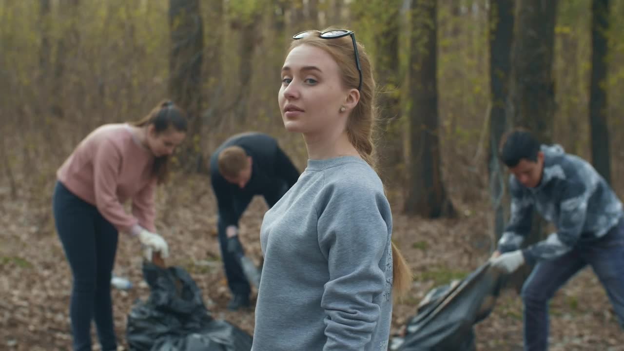 Free Stock Video Volunteers Recycling In The Forest Live Wallpaper