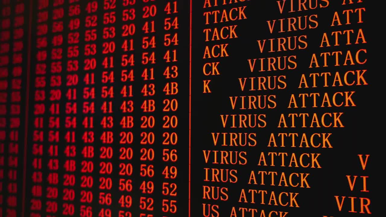 Free Stock Video Virus Attack Red Text On A Screen Live Wallpaper