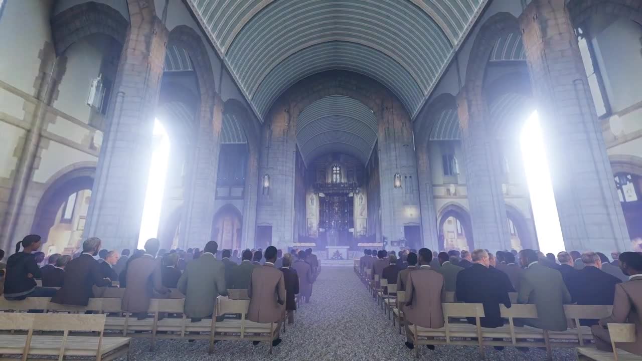 Free Stock Video Virtual Tour Of A Church With Some People Live Wallpaper