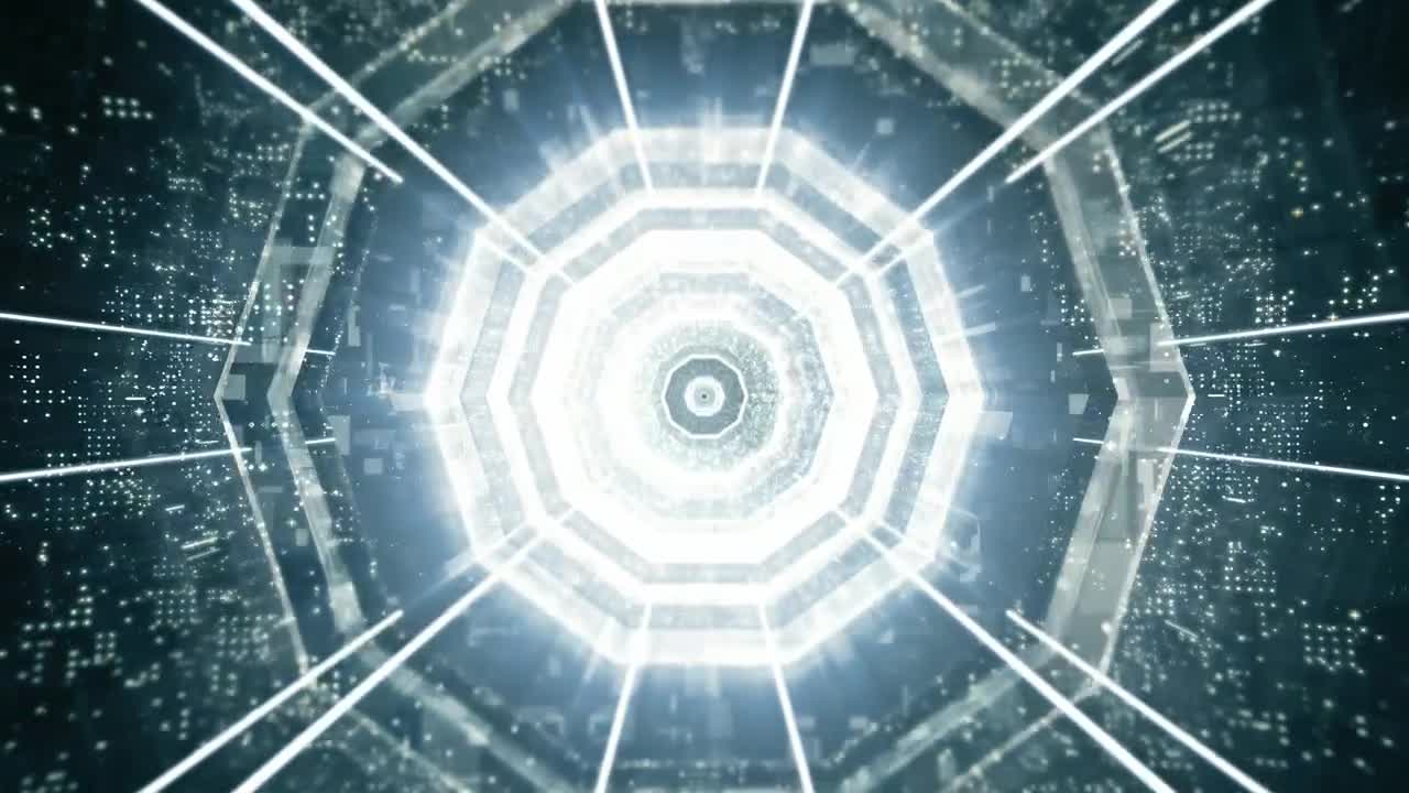 Free Stock Video Virtual Decagon In The Form Of A Futuristic Tunnel Live Wallpaper