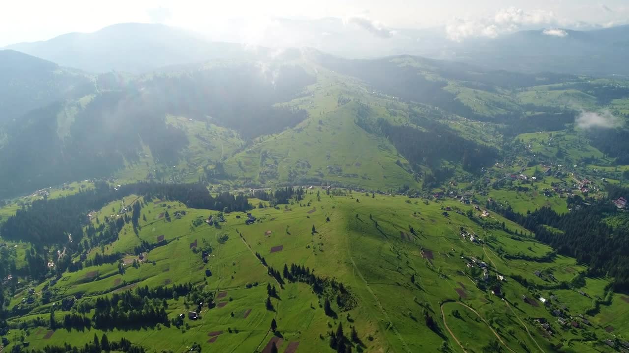 Free Stock Video Village In The Mountains Afar Aerial Shot Live Wallpaper