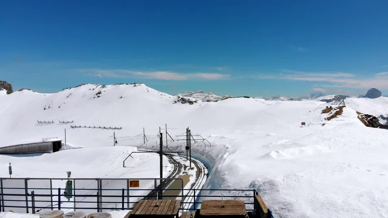 Free Stock Video View Of The Switzerland Alps Covered In Snow Live Wallpaper
