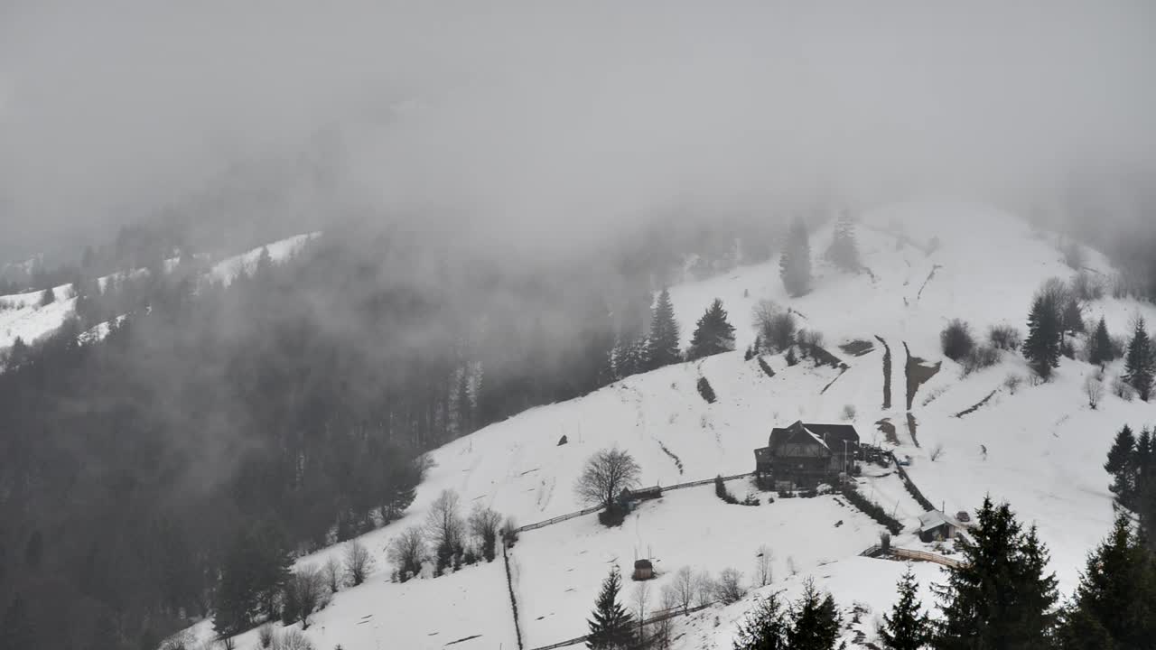 Free Stock Video Very Cloudy And Foggy Afternoon In Winter Live Wallpaper