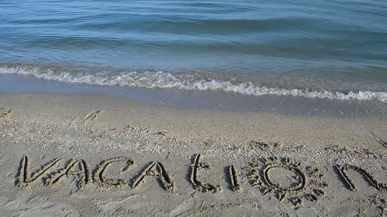 Free Stock Video Vacation Written On The Beach Near The Sea Water Live Wallpaper