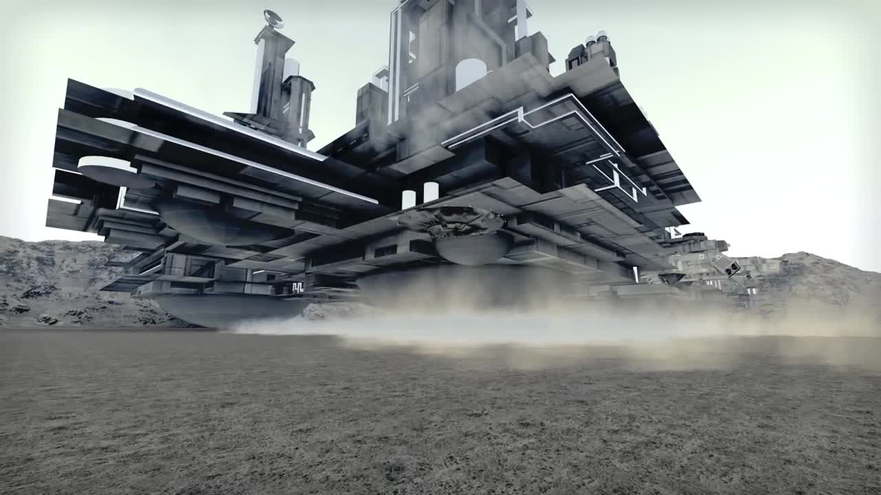 Free Stock Video Ufo Near A Building On Another Planet Live Wallpaper