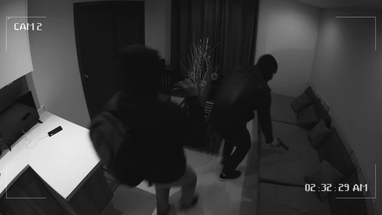 Free Stock Video Two Thieves Recorded On A Security Camera Live Wallpaper