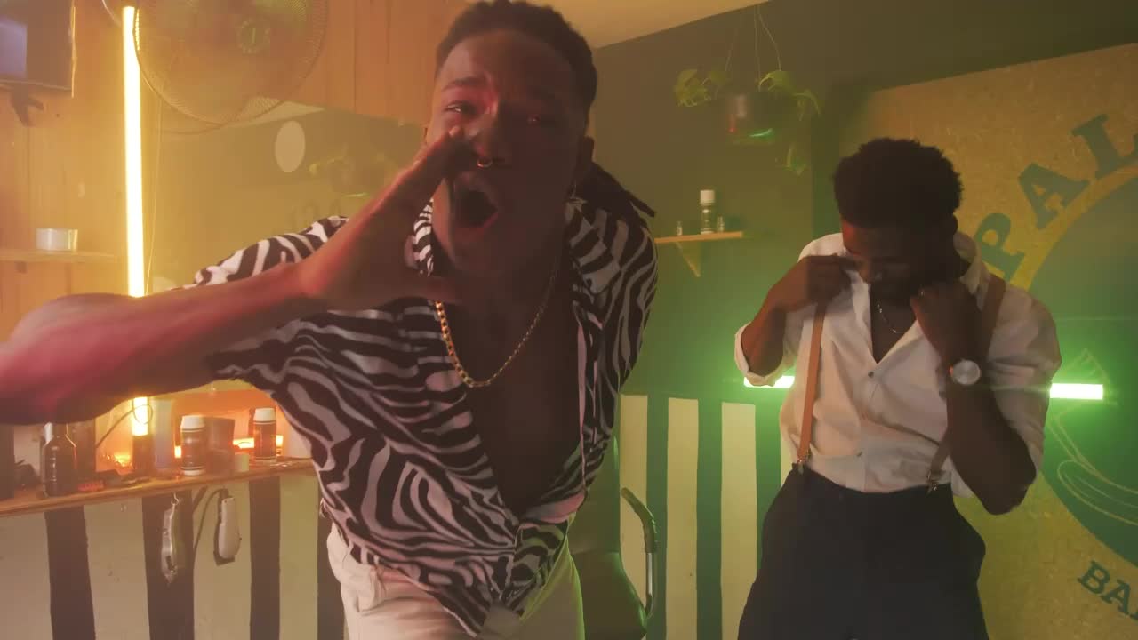 Free Stock Video Two Men Dancing Inside A Barbershop Live Wallpaper