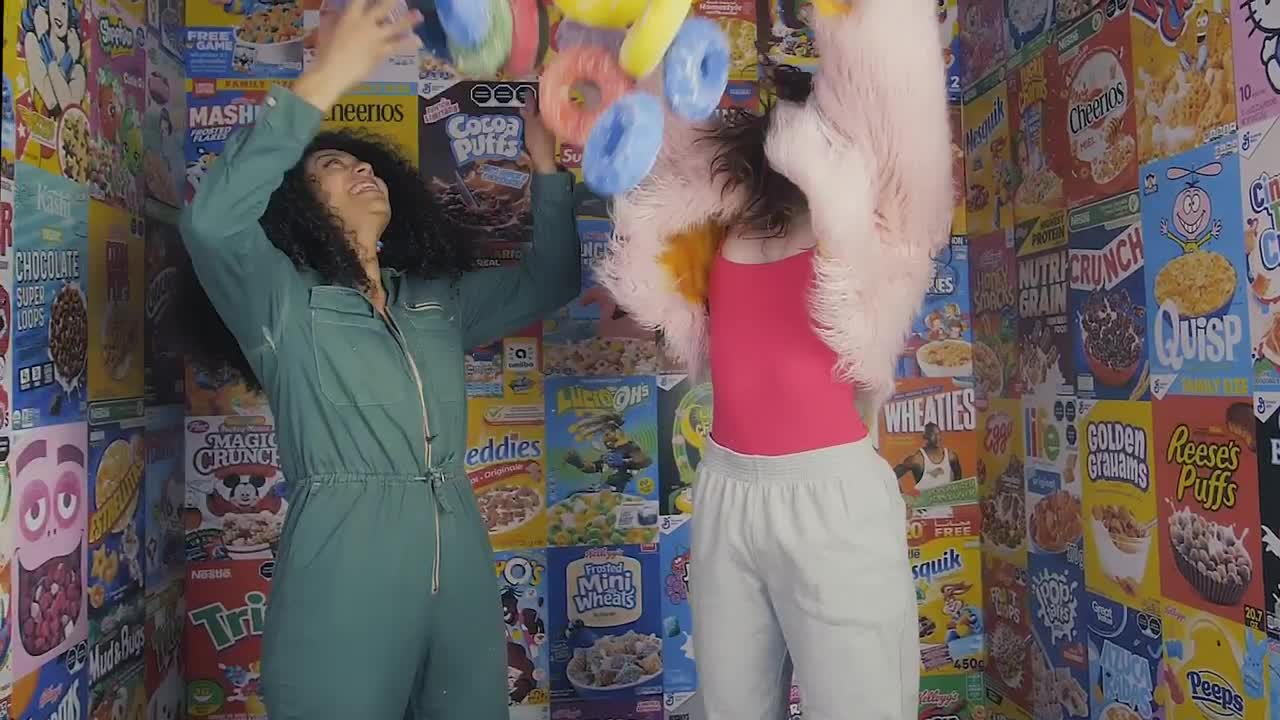Free Stock Video Two Girls Playing With Giant Cereal Live Wallpaper