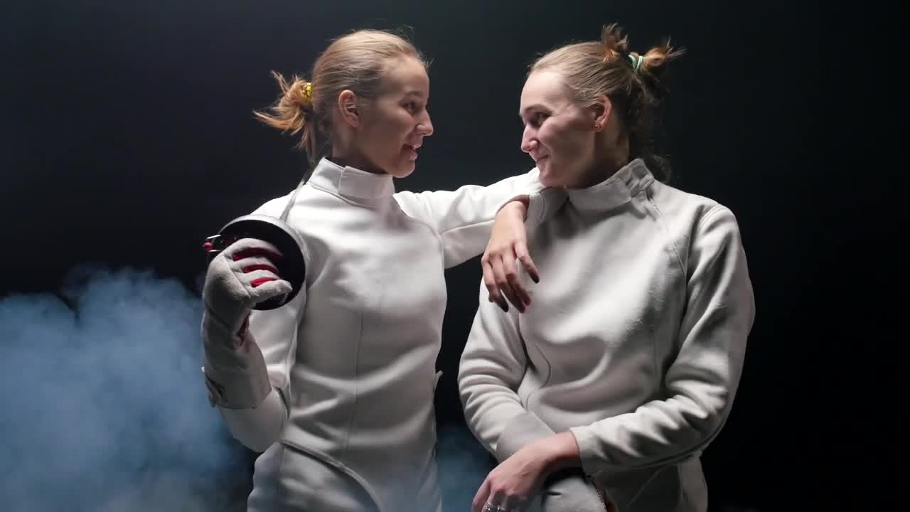 Free Stock Video Two Fencer Friends Talking After A Duel Live Wallpaper