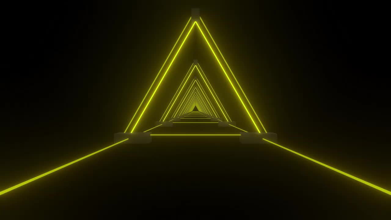 Free Stock Video Tunnel Of Yellow Light Lines That Form Triangles Live Wallpaper