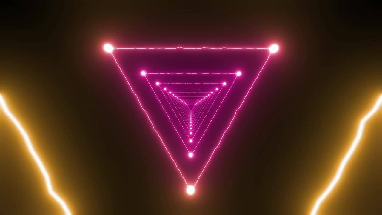 Free Stock Video Tunnel Of Triangles Of Light With Colored Rays Live Wallpaper