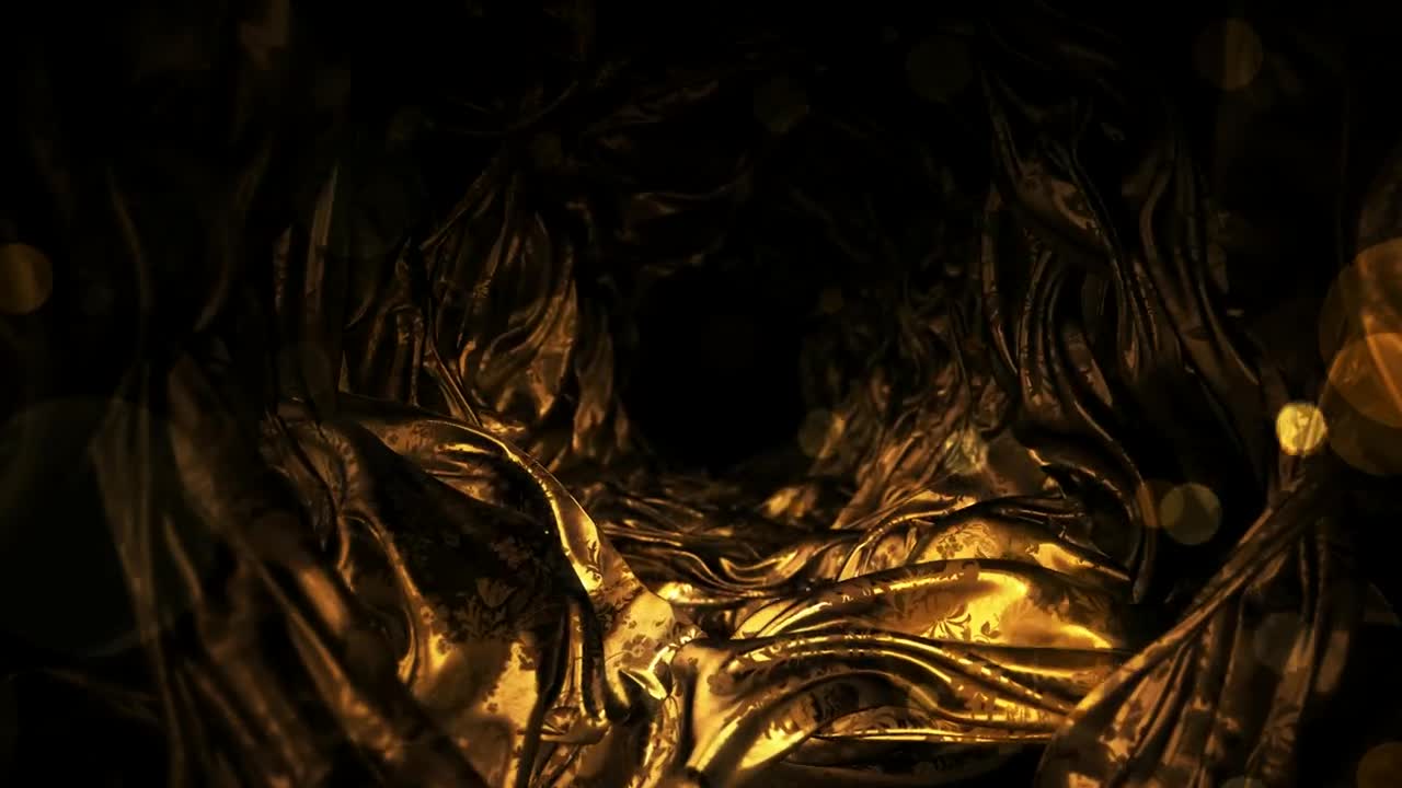 Free Stock Video Tunnel Of Golden Organic Shapes Rotating Live Wallpaper