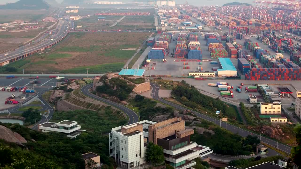 Free Stock Video Trucks Moving In A Field Of Warehouses From Above Live Wallpaper