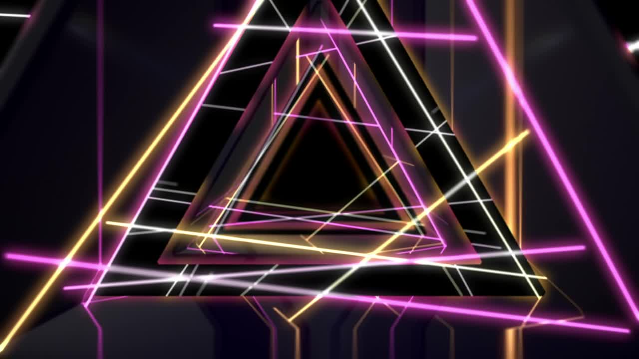 Free Stock Video Triangular Tunnel Of Mirrors And Neon Lights Live Wallpaper
