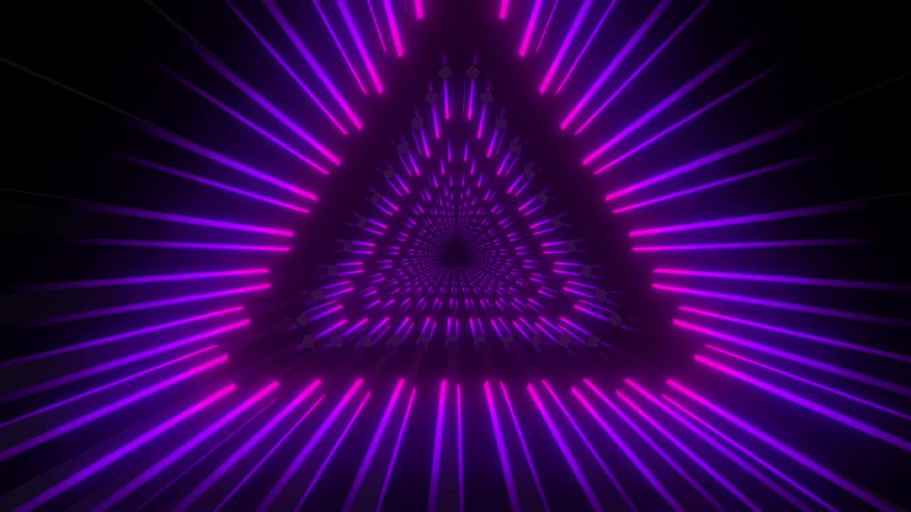 Free Stock Video Triangular Cylinders Passage Made Of Violet Light Live Wallpaper