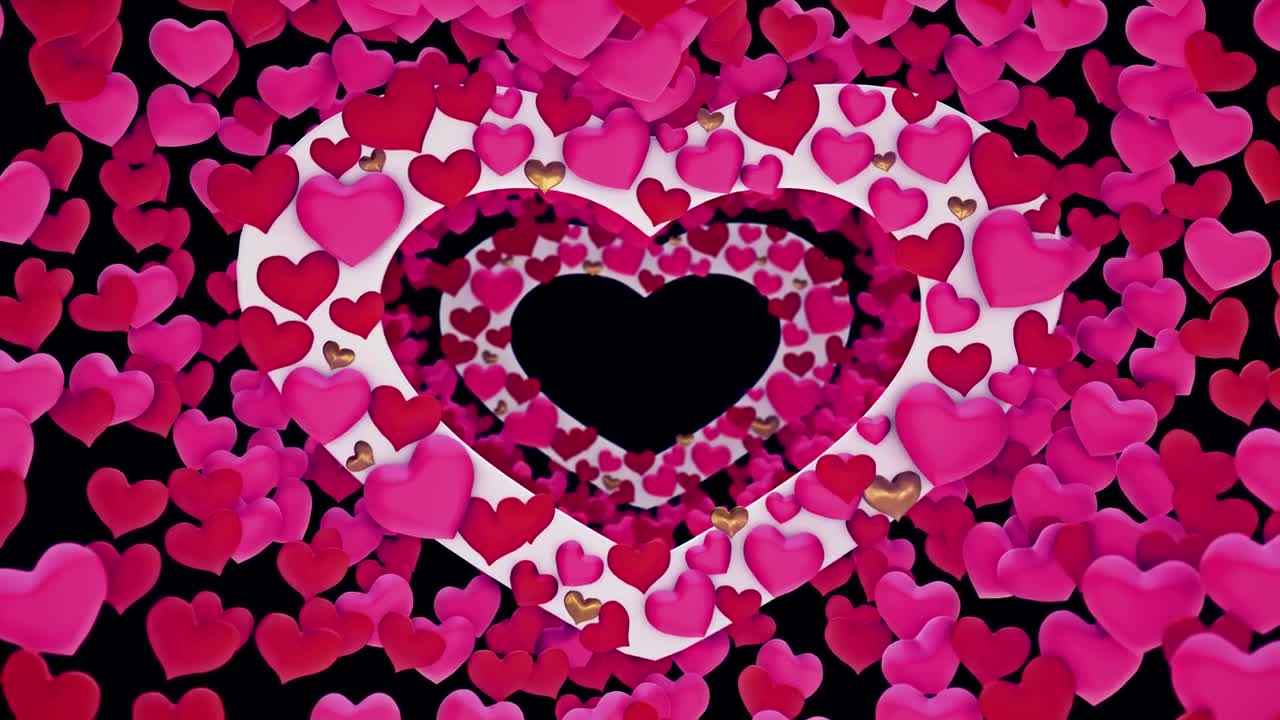 Free Stock Video Traversing Heart Shaped Frames And Small Hearts Live Wallpaper