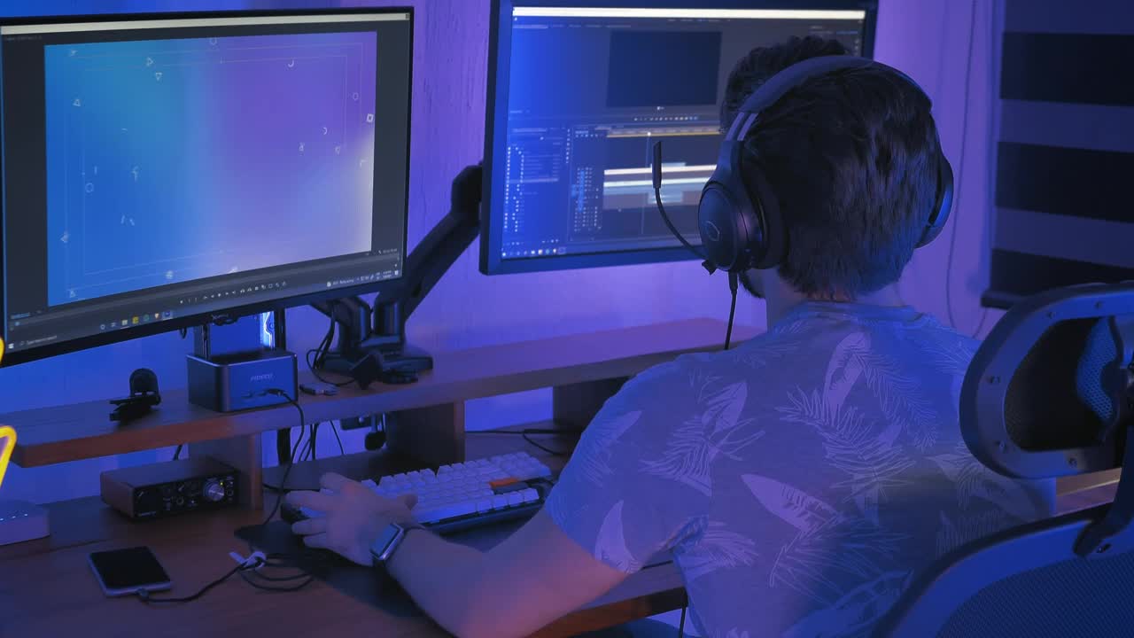 Free Stock Video Youtuber Editing A Video Live Wallpaper