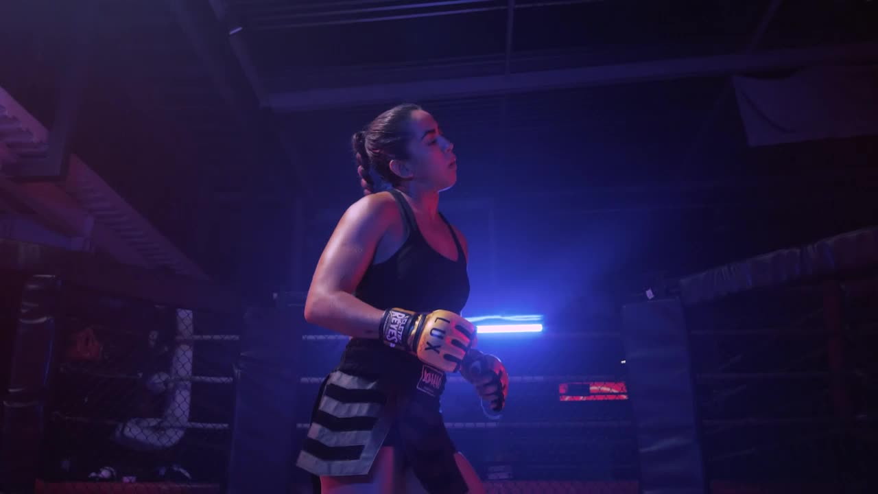 Free Stock Video Young Wrestler Woman Warming Up On A Ring Live Wallpaper