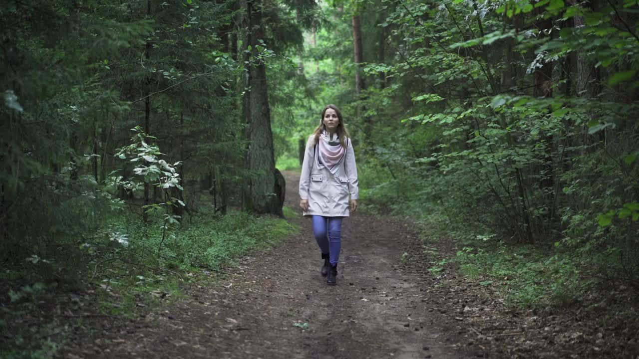 Free Stock Video Young Woman Wandering In The Forest Live Wallpaper