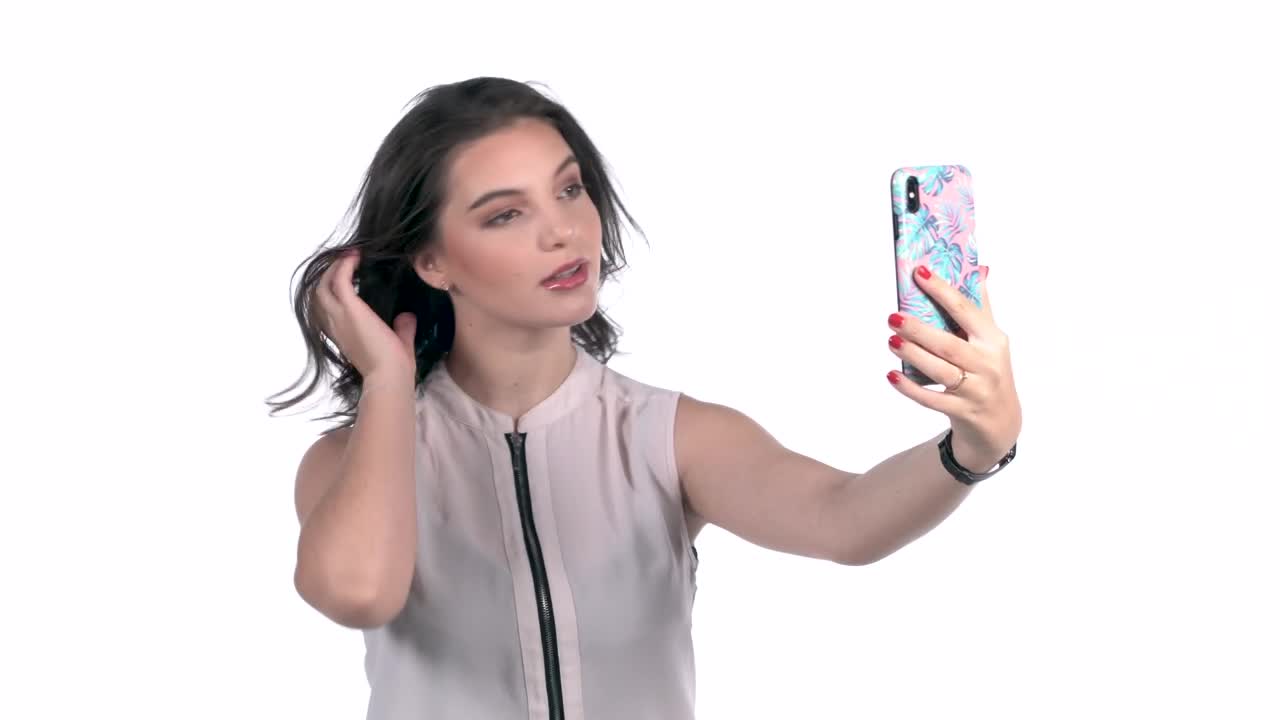 Free Stock Video Young Woman Takes Selfies With A Smartphone Live Wallpaper