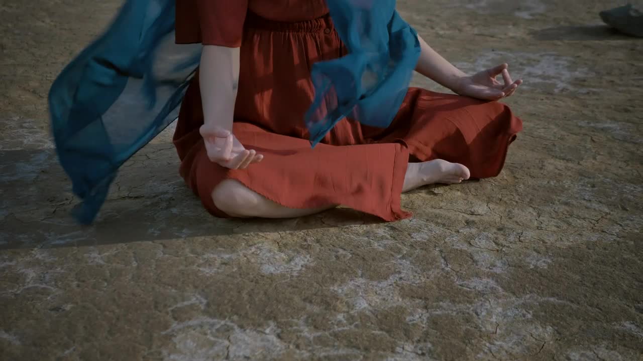 Free Stock Video Young Woman Meditating Sitting On The Ground Live Wallpaper