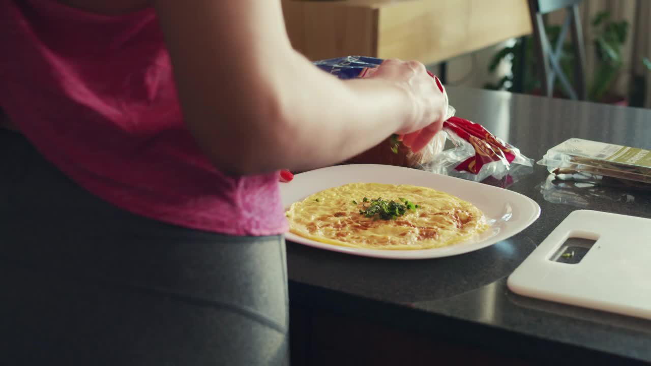 Free Stock Video Young Woman Finishing Preparing Her Breakfast Live Wallpaper