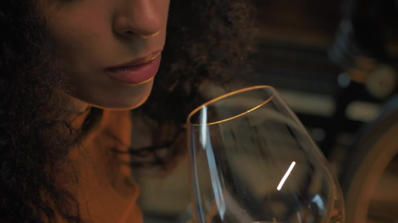 Free Stock Video Young Woman Drinking White Wine From A Glass Live Wallpaper