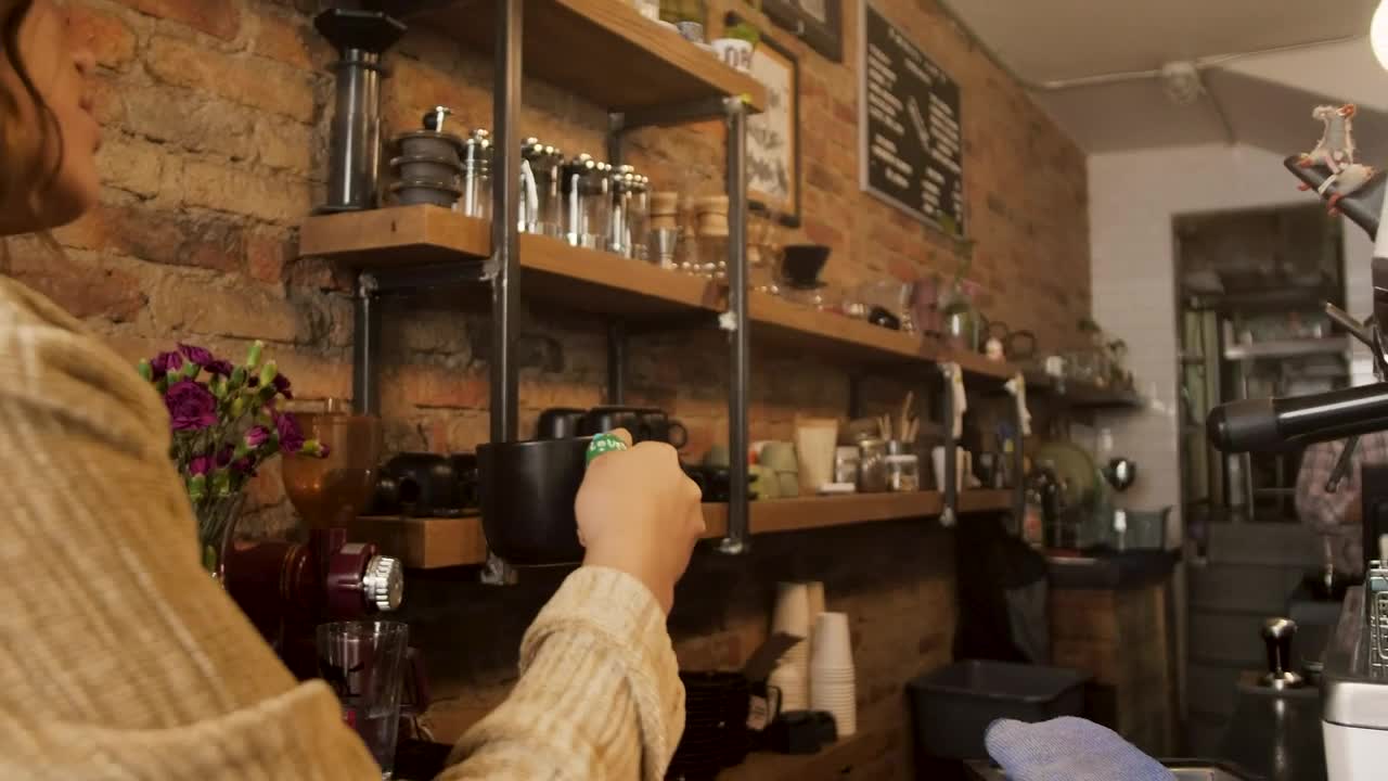 Free Stock Video Young Woman Drinking A Cup Of Coffee In A Cafe Live Wallpaper