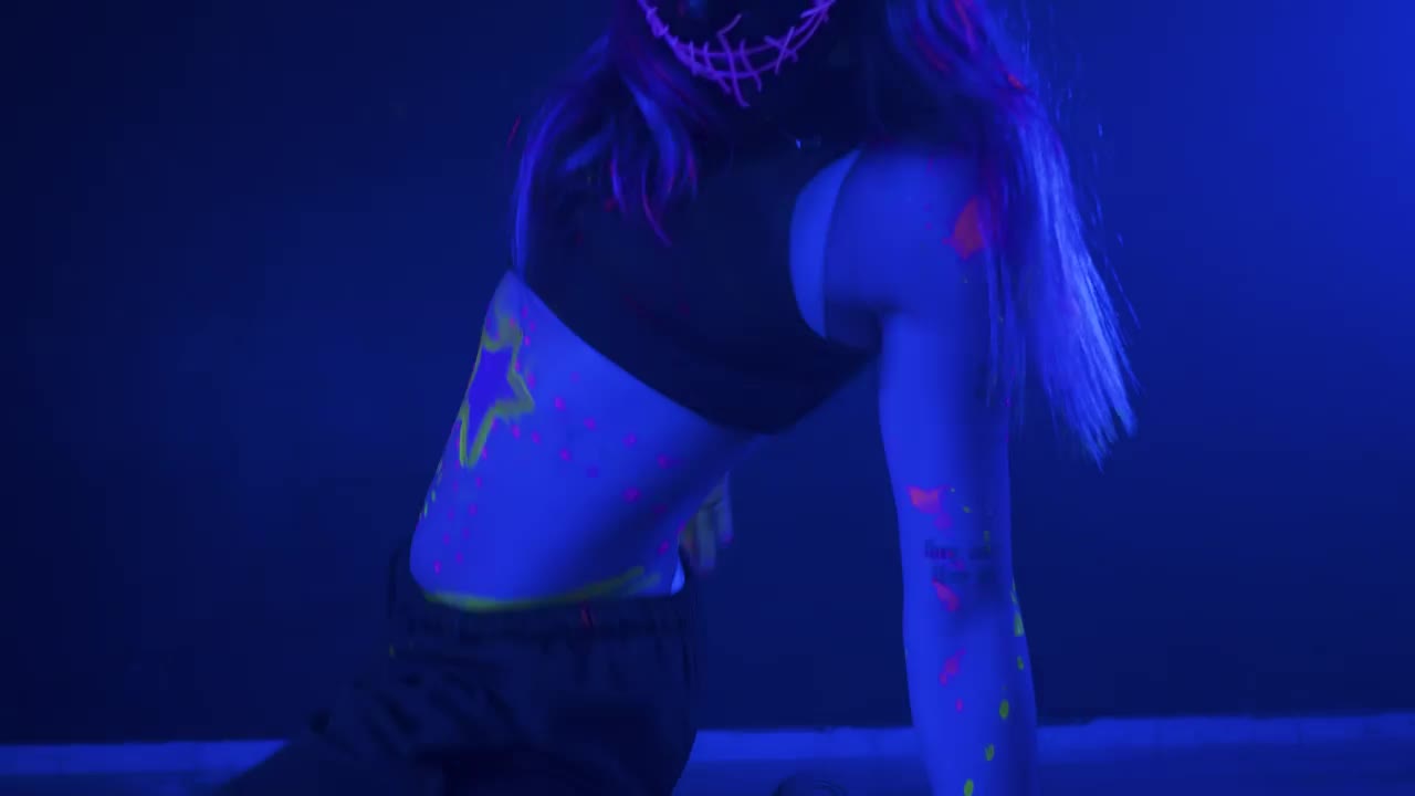 Free Stock Video Young Woman Dancing With A Mask Under A Party Light Live Wallpaper
