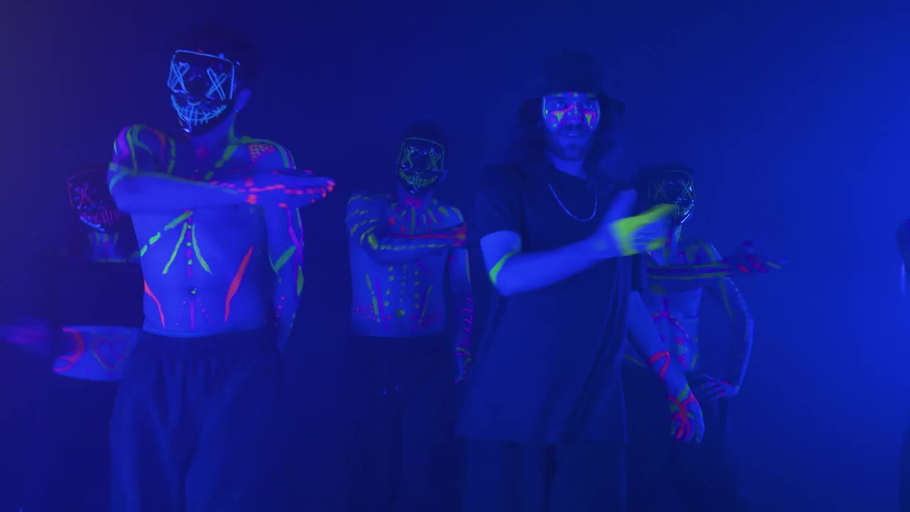 Free Stock Video Young People Dancing With Masks In The Dark Live Wallpaper
