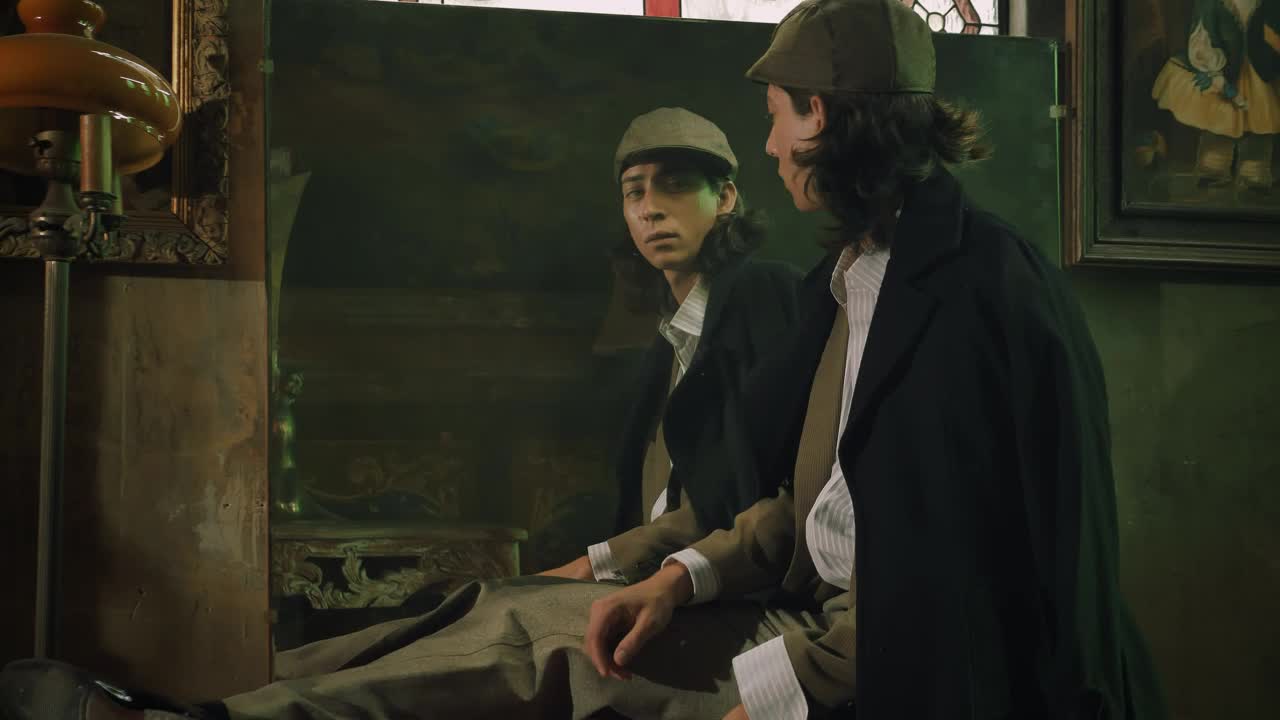 Free Stock Video Young Old Fashion Style Man Modeling In Front Of A Live Wallpaper