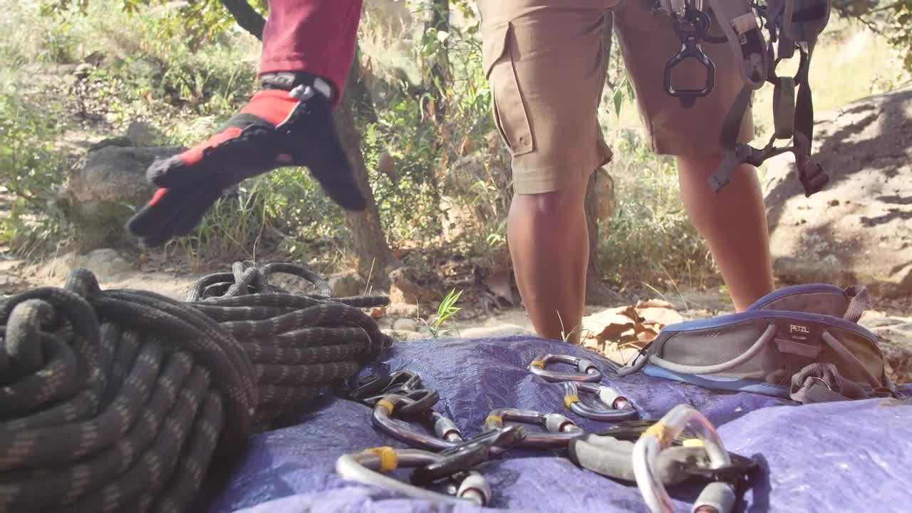 Free Stock Video Young Mountaineer Carrying A Rope In Nature Live Wallpaper