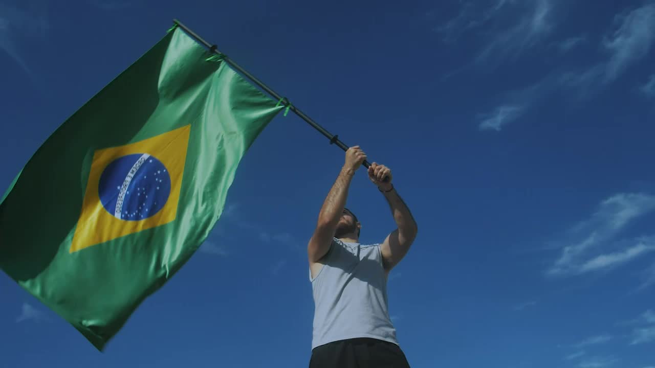 Free Stock Video Young Man Waving The Flag Of Brazil Live Wallpaper