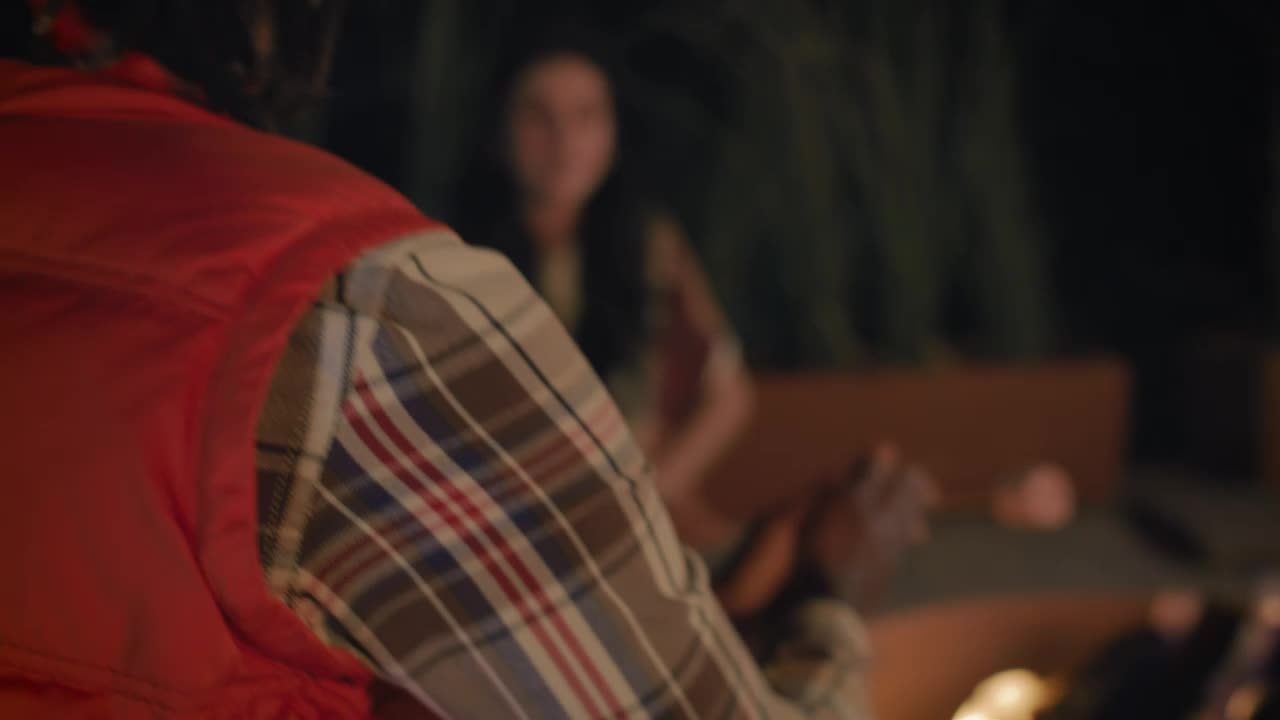 Free Stock Video Young Man Warming His Hands At A Campfire Live Wallpaper