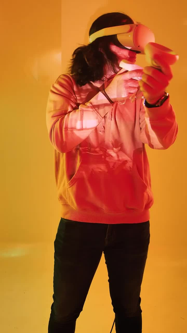 Free Stock Video Young Man Moving While Playing A Vr Video Game Live Wallpaper