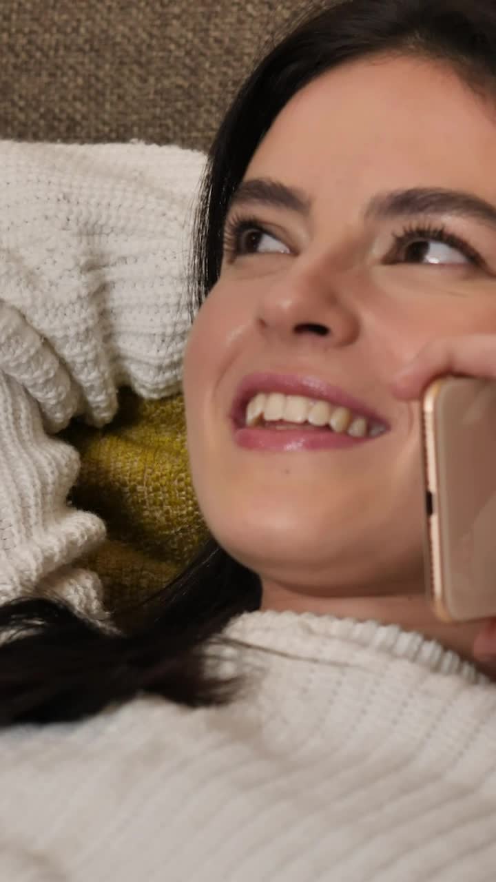 Free Stock Video Young Happy Woman Laughing During A Phone Call Live Wallpaper