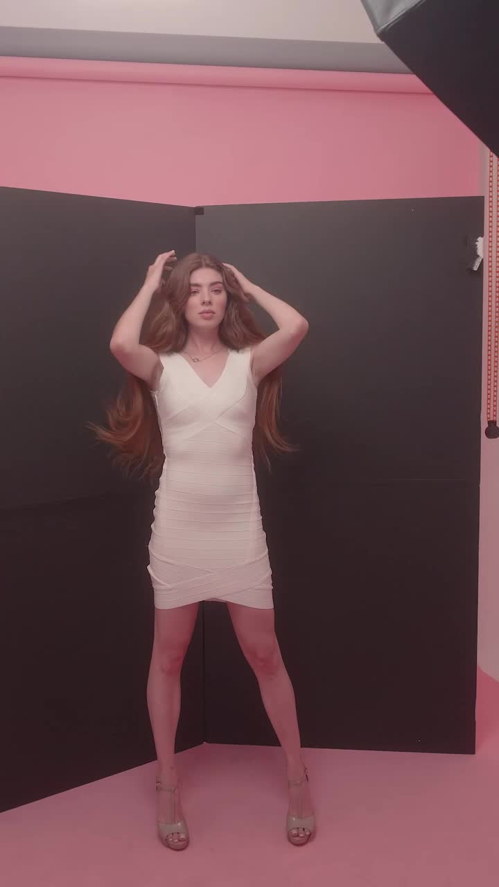 Free Stock Video Young Female Model Posing In A Photo Studio Live Wallpaper