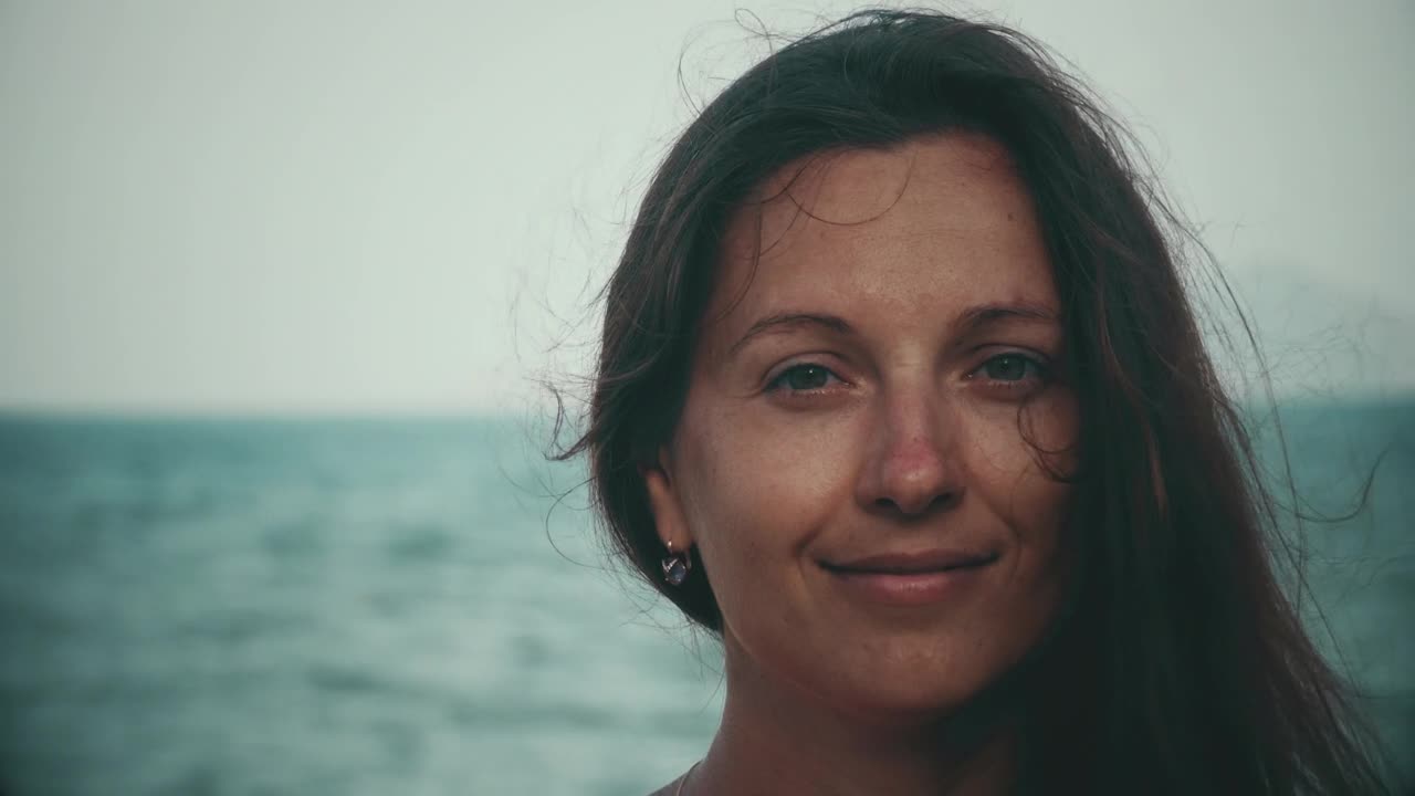 Free Stock Video Young Beautiful Woman Portrayed In The Ocean Live Wallpaper