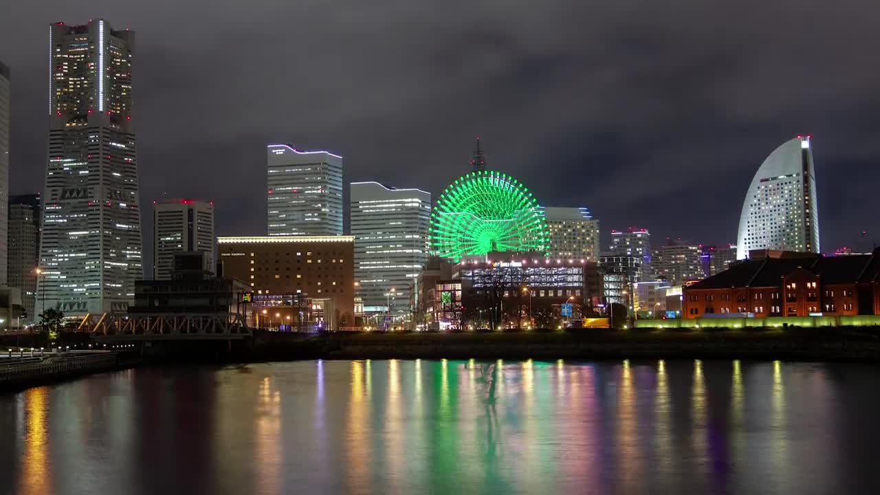 Free Stock Video Yokohama City Landscape At Night Live Wallpaper