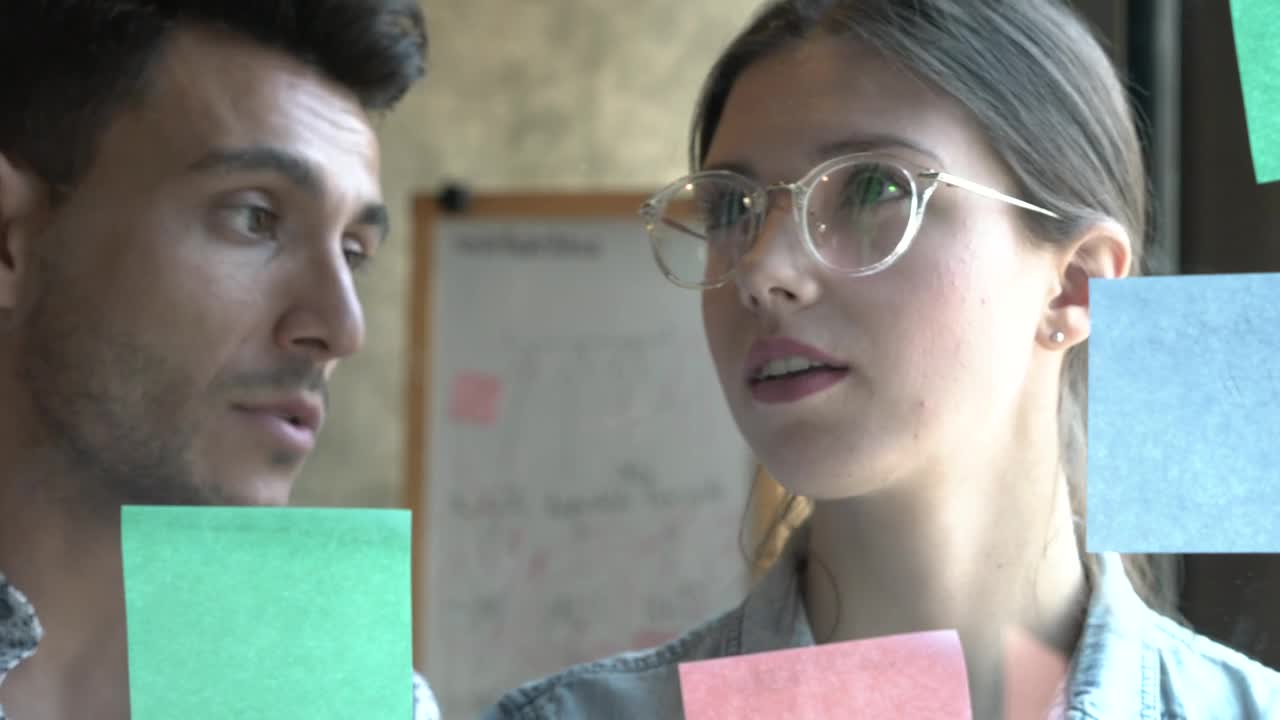 Free Stock Video Writing Notes On An Office Window Live Wallpaper