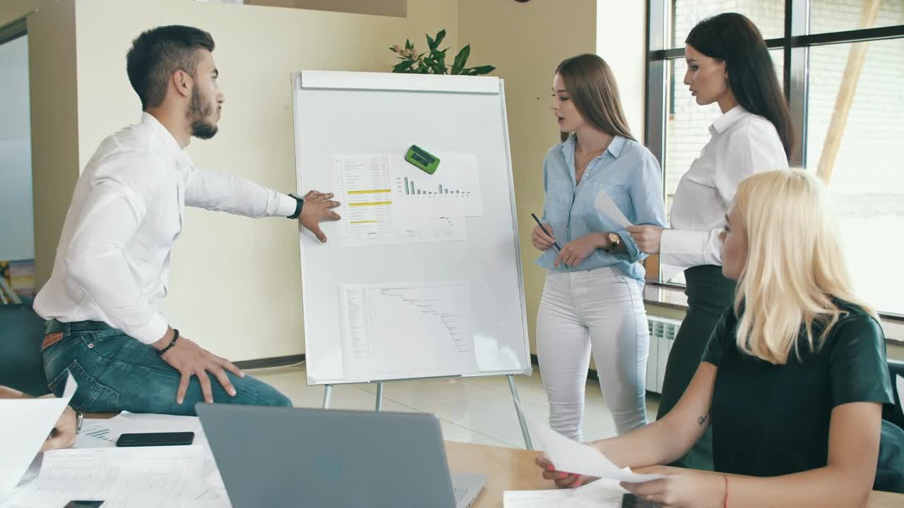 Free Stock Video Work Team Analyzing Graphs In Office Live Wallpaper