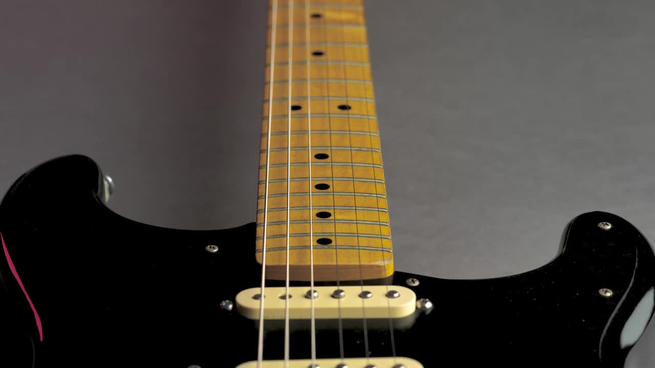 Free Stock Video Wooden Neck Of A Black Electric Guitar Live Wallpaper