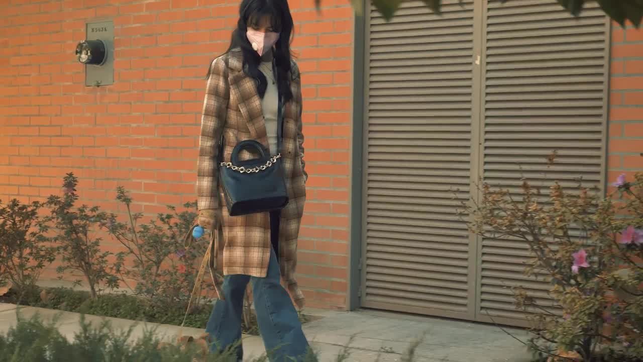 Free Stock Video Woman With Face Mask Walking With Her Dog Live Wallpaper