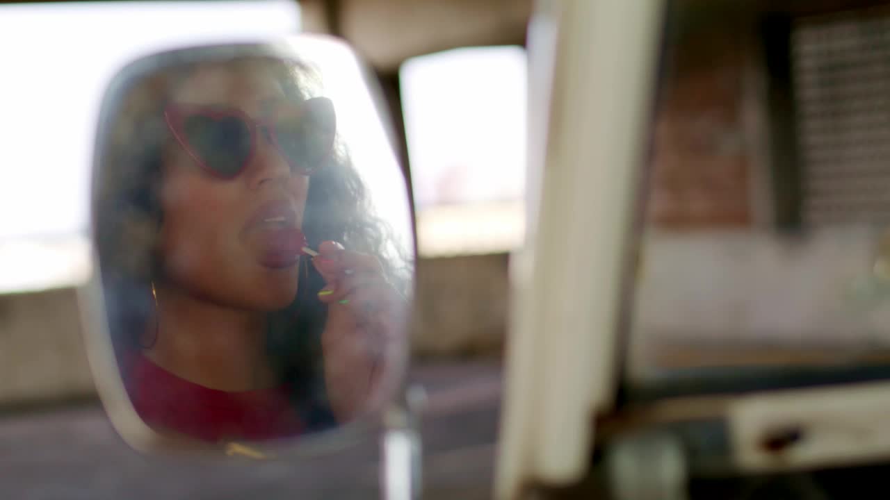 Free Stock Video Woman With A Heart Lollipop In A Vehicle Live Wallpaper