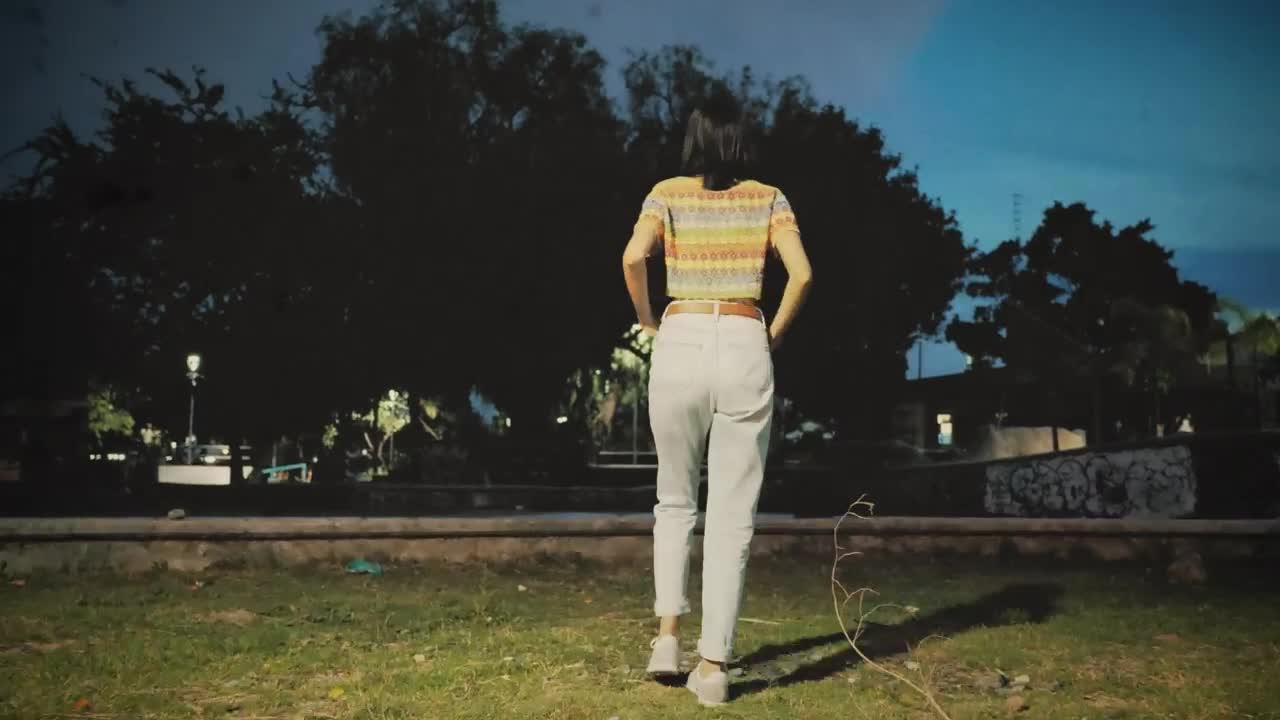 Free Stock Video Woman Walking Through A Skate Park Live Wallpaper